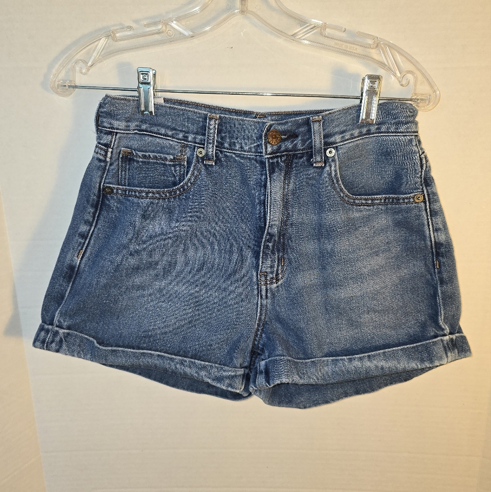 AE Blue Denim Mom Shorts size 6